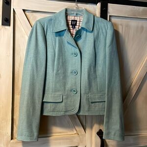 Gap Wool Blend Button Down Light Blue Jacket